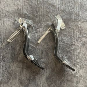 Miss Lola- Cape Robbin Black and Clear Heels